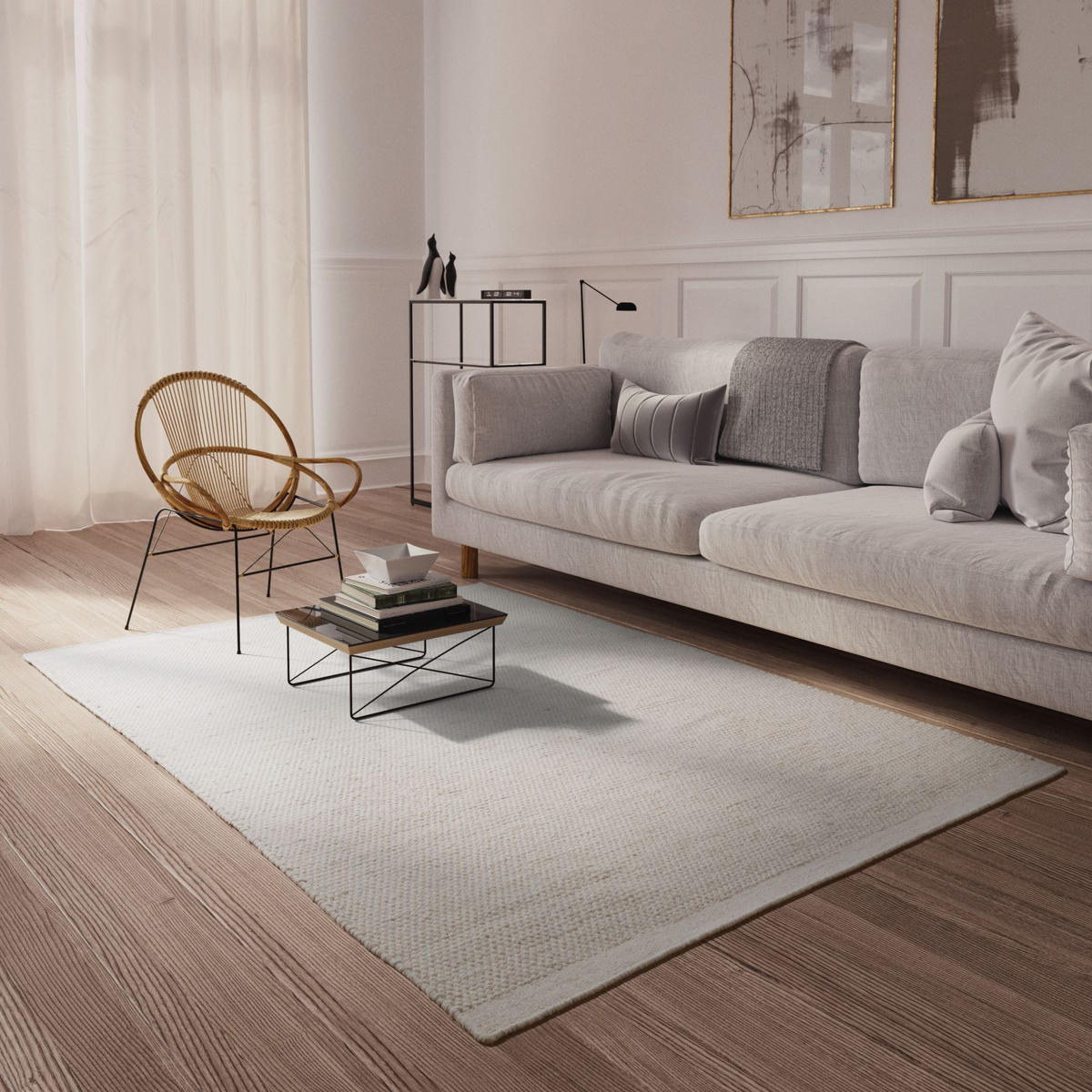 HANDWEB Teppich Berlin 200/300 cm - Creme, Naturmaterialien (200/300cm) - Steffensmeier