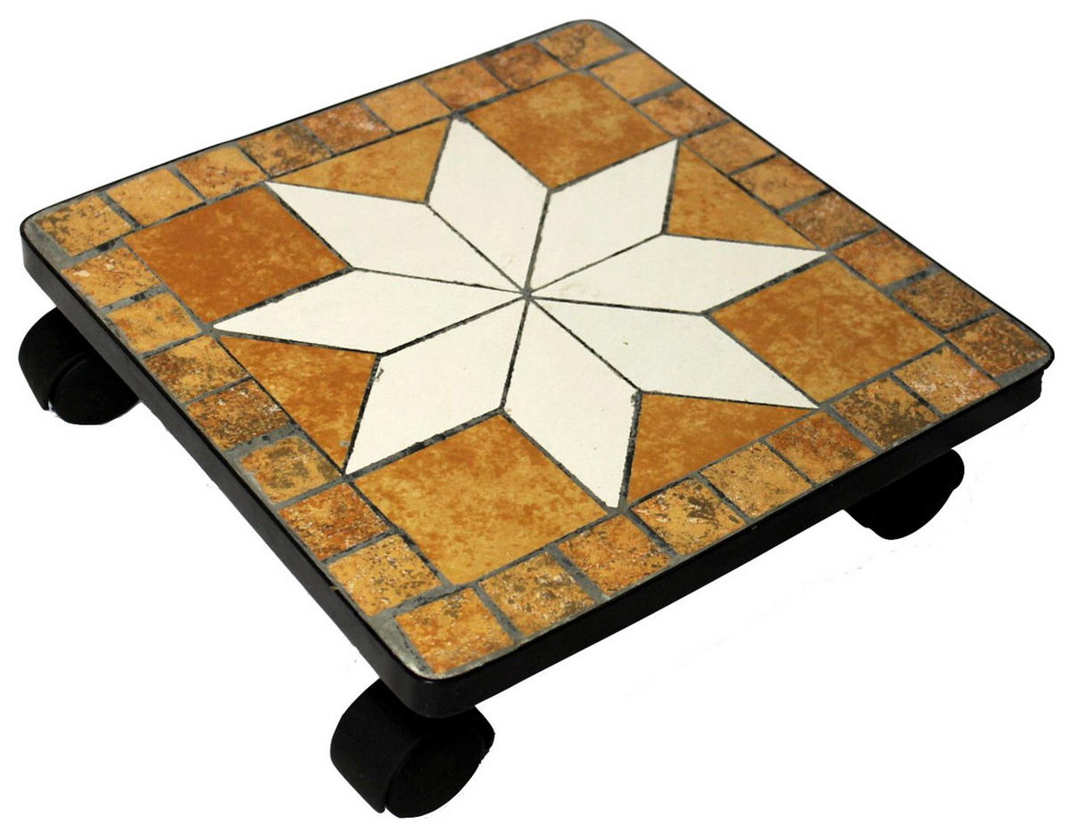 BLUMENROLLER Mosaik 30 cm eckig 12026 - Schwarz, Metall (30/8/30cm) - DanDiBo