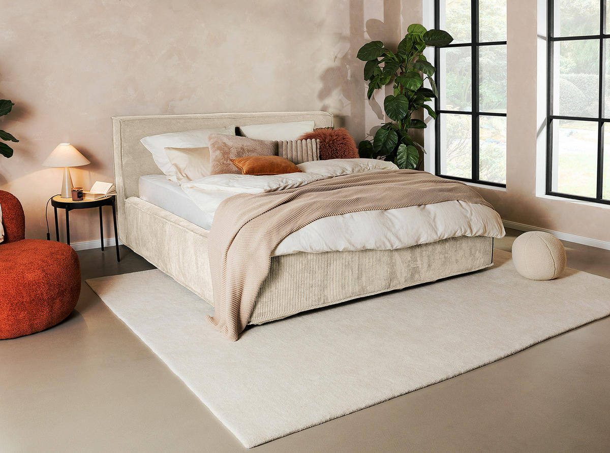 POLSTERBETT - Creme, Textil (180/200cm) - home24