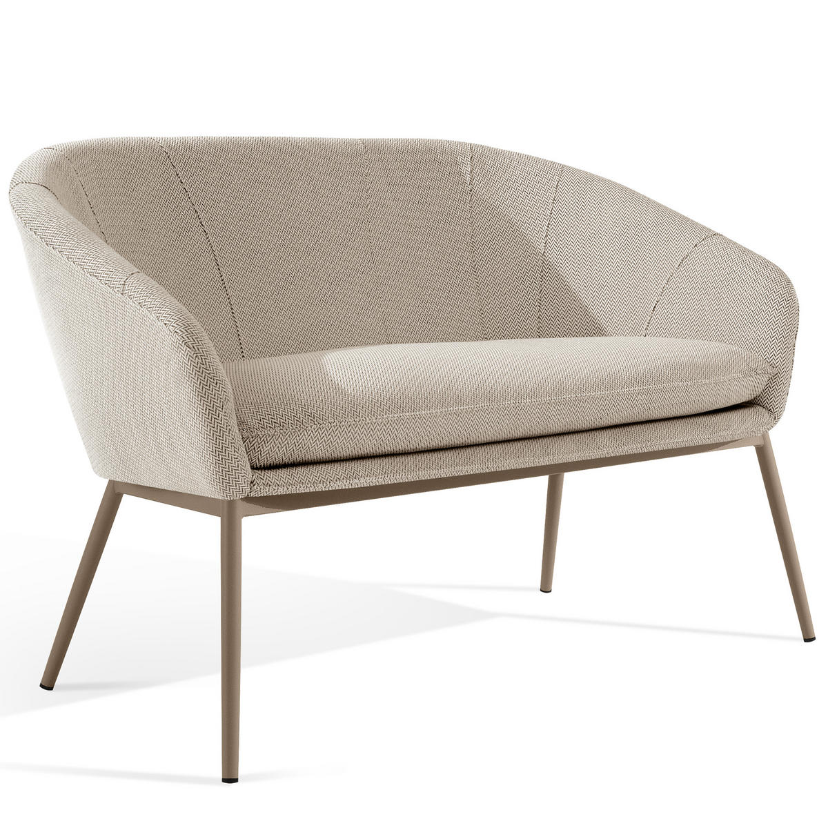 GARTENSOFA SOLIS Loungesofa, - Weiß, Textil/Metall (118/76/66cm) - KONSIMO®