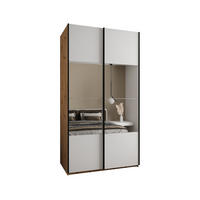 SCHWEBETÜRENSCHRANK 245,5/140/64 2-türig - Schwarz/Eiche Artisan, Holz/Metall (140/245/64cm) - Abiks Möbel