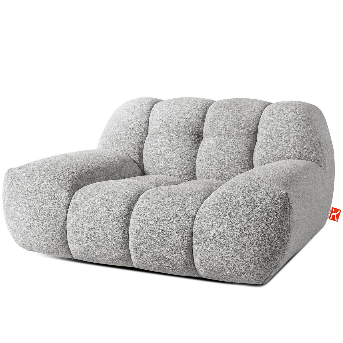 SESSEL VENA Bouclé, Hellgrau - Hellgrau, Holz/Textil (135/72/105cm) - KONSIMO®