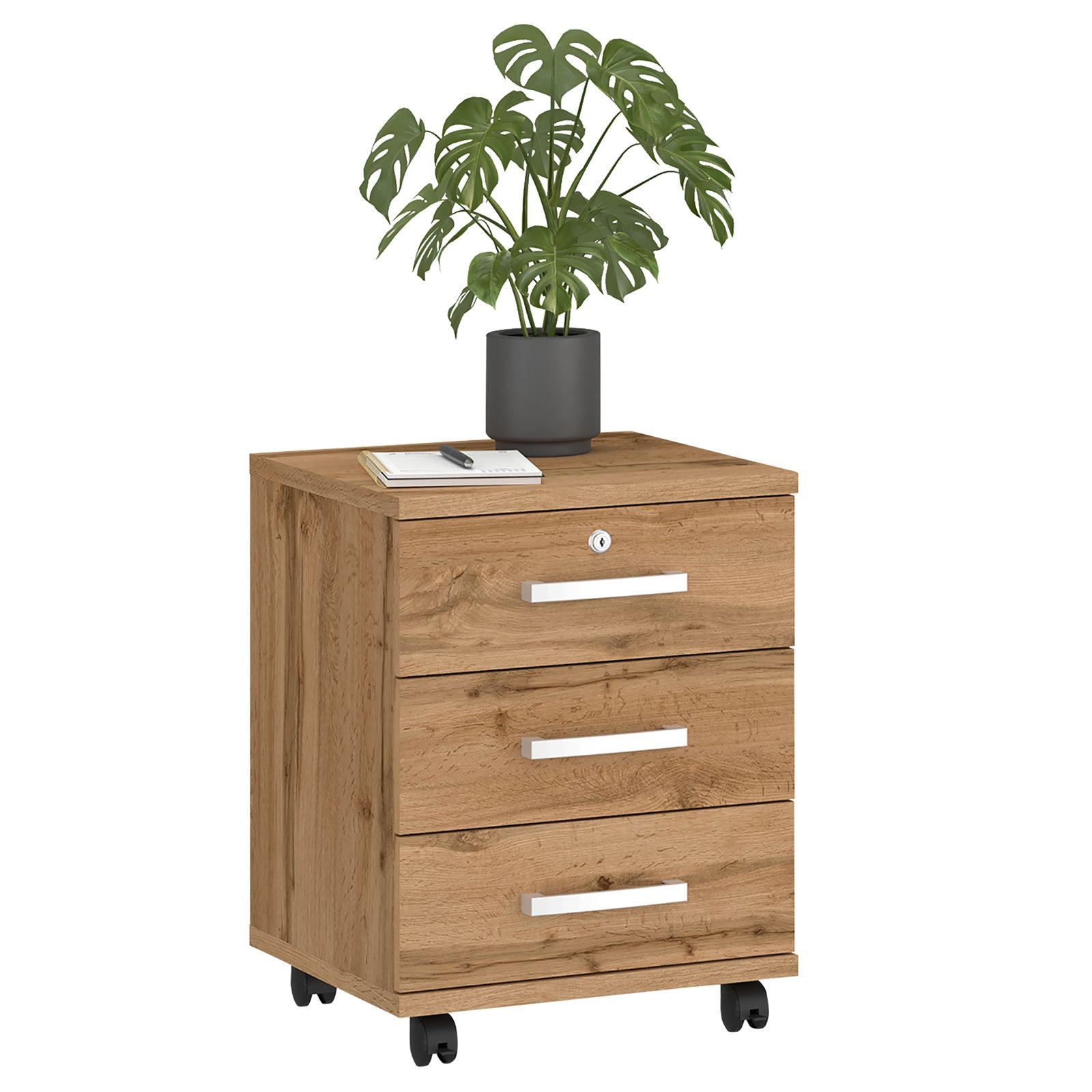 ROLLCONTAINER VANCOUVER - Wildeiche, Holzwerkstoff (44/58/45cm) - CARO-Möbel
