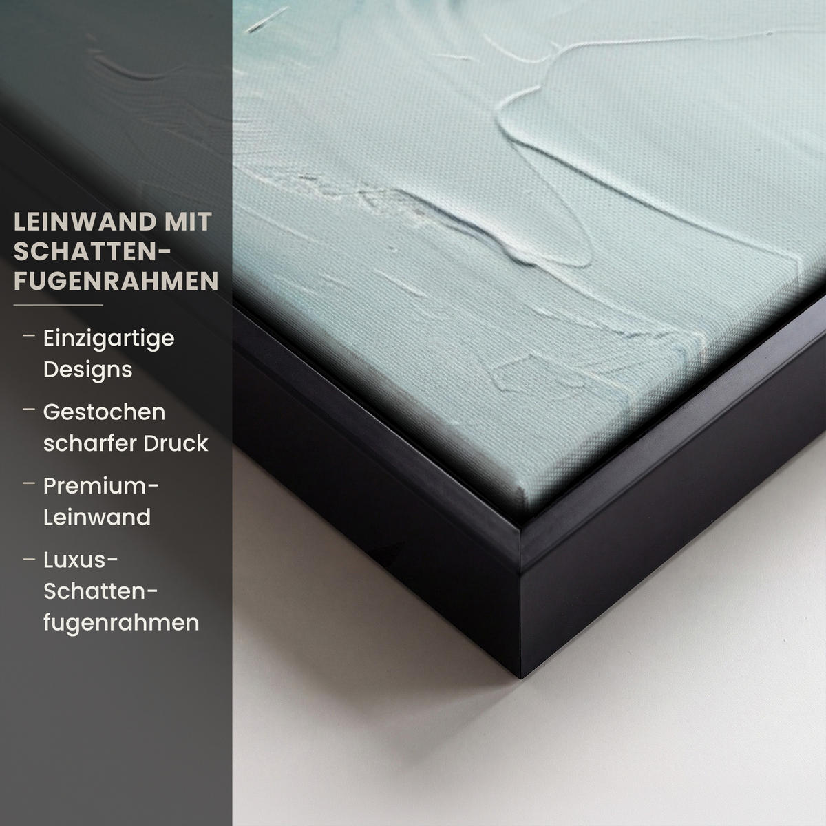LEINWAND Bilder mit Rahmen - Abstrakt - Kunst - Gold - Blau - 60x40 - Petrol, Textil (60/40cm) - MuchoWow