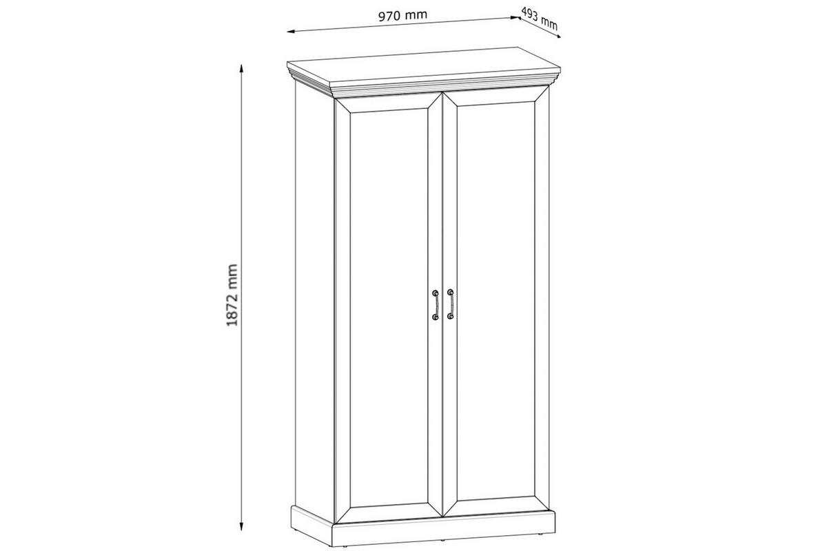 KLEIDERSCHRANK ARVEN mit Kleiderstange, Cremeweiß - Eichefarben/Creme, Holz (97/187/49cm) - KONSIMO®