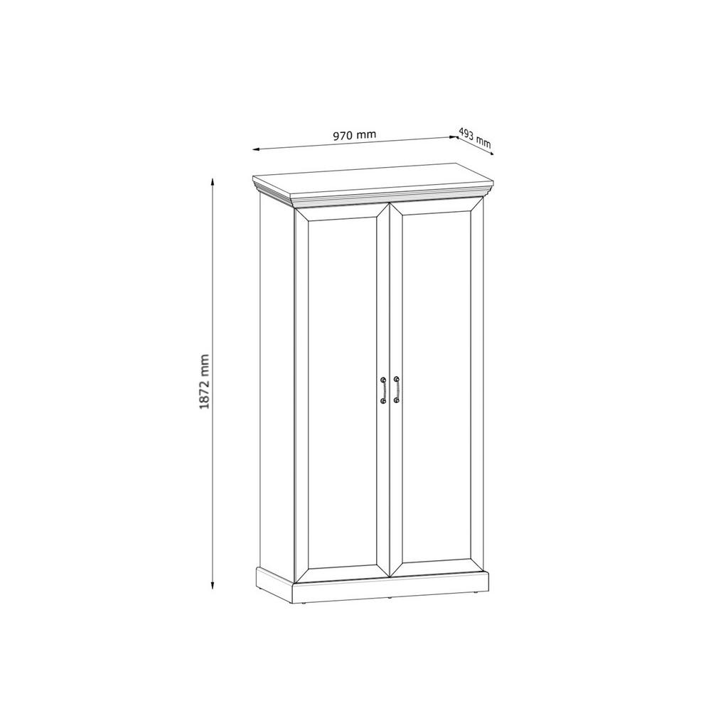 Thumbnail - Konsimo® Kleiderschrank, Creme, Eiche, Holz, Rechteckig, 97x187x49 cm, Hergestellt in Europa, Schlafzimmer, Kleiderschrä...