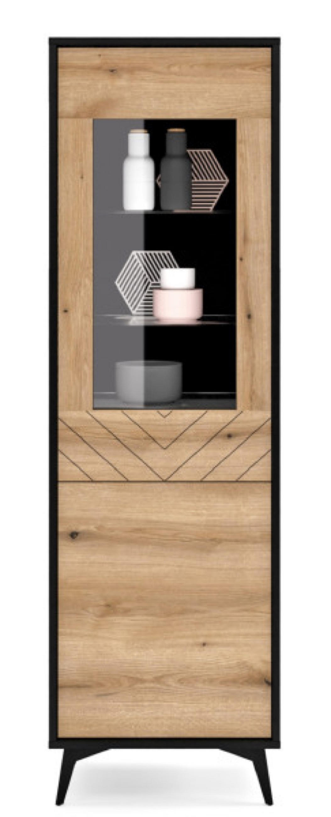 VITRINE Transparent Diamo Geschlossen - Multicolor, Holzwerkstoff (54/178/39cm) - Sepro Meble