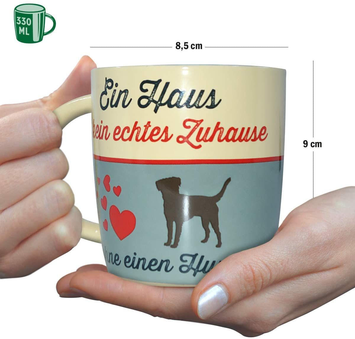 KAFFEETASSE 330 ml PfotenSchild Ein Haus ist kein echtes Zuhause - Multicolor, Keramik (0.33L) - Nostalgic-Art