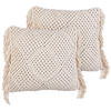 DEKOKISSEN 2er-Set Beige 45/45 cm Besham - Beige, Textil (45/45cm) - Beliani