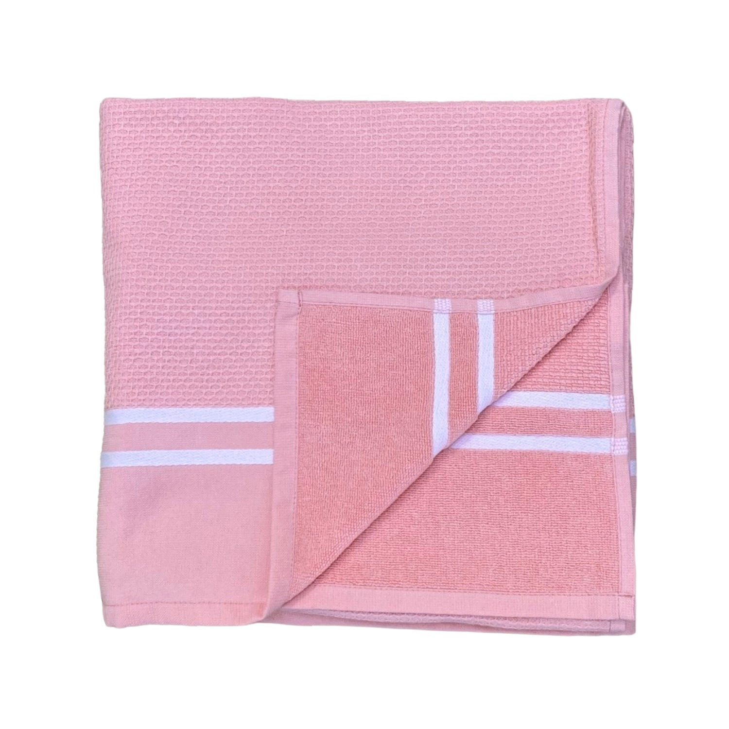 HAMAMTUCH mit Frotteefutter Waffle Candy 90x170 355g/m² - Pink, Textil (90/170cm) - LE COMPTOIR DE LA PLAGE