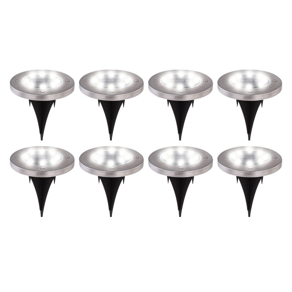 LED AUSSENLEUCHTE Edelstahl Silber 8er Set - Silberfarben, Metall (13/13/11.8cm)