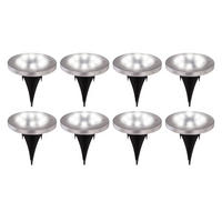 LED AUSSENLEUCHTE Edelstahl Silber 8er Set - Silberfarben, Metall (13/13/11.8cm)