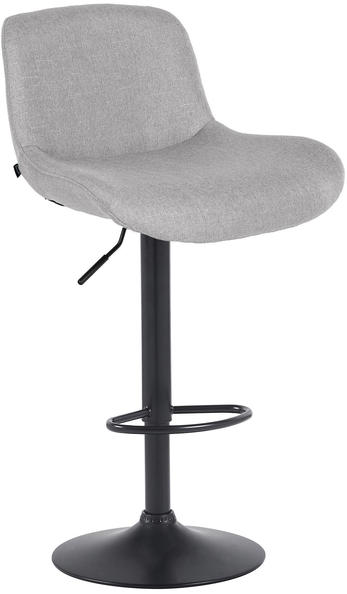 BARHOCKER Stoff hellgrau - Hellgrau/Schwarz, Textil/Metall (50/85/50cm) - CLP