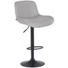 BARHOCKER Stoff hellgrau - Hellgrau/Schwarz, Textil/Metall (50/85/50cm) - CLP