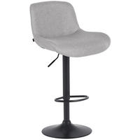 BARHOCKER Stoff hellgrau - Hellgrau/Schwarz, Textil/Metall (50/85/50cm) - CLP