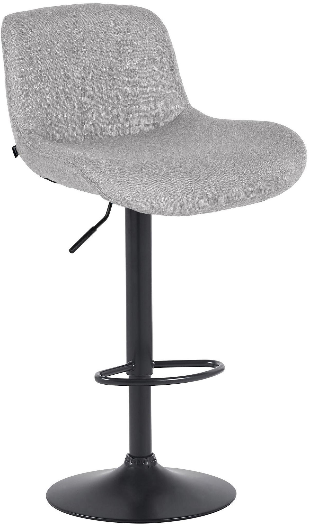 BARHOCKER Stoff hellgrau - Hellgrau/Schwarz, Textil/Metall (50/85/50cm) - CLP