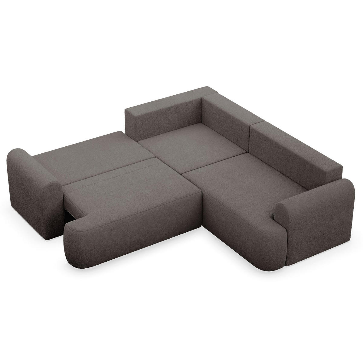 ROHOVÁ POHOVKA Kaveo Béžová látka univerzální s rohovým dílem s úložným prostorem - černá/hnědá, textil/plast (245/245cm) - Selsey