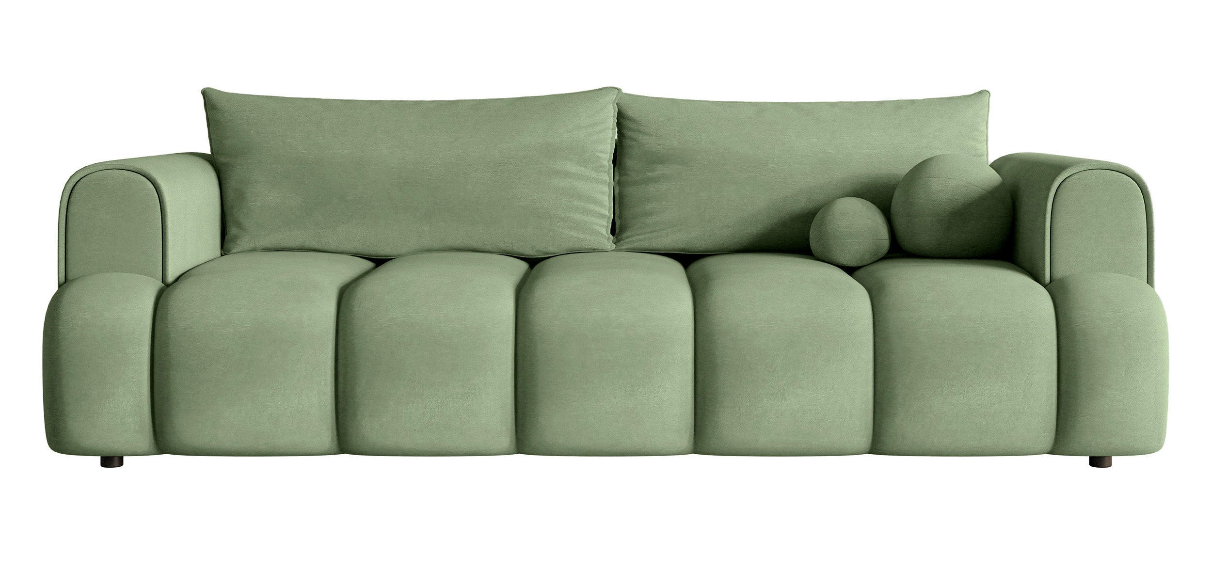 SCHLAFSOFA Dandelino Eukalyptusgrün Velours - Schwarz/Grün, Kunststoff/Textil (250/90/112cm) - Selsey