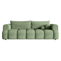 SCHLAFSOFA Dandelino Eukalyptusgrün Velours - Schwarz/Grün, Kunststoff/Textil (250/90/112cm) - Selsey