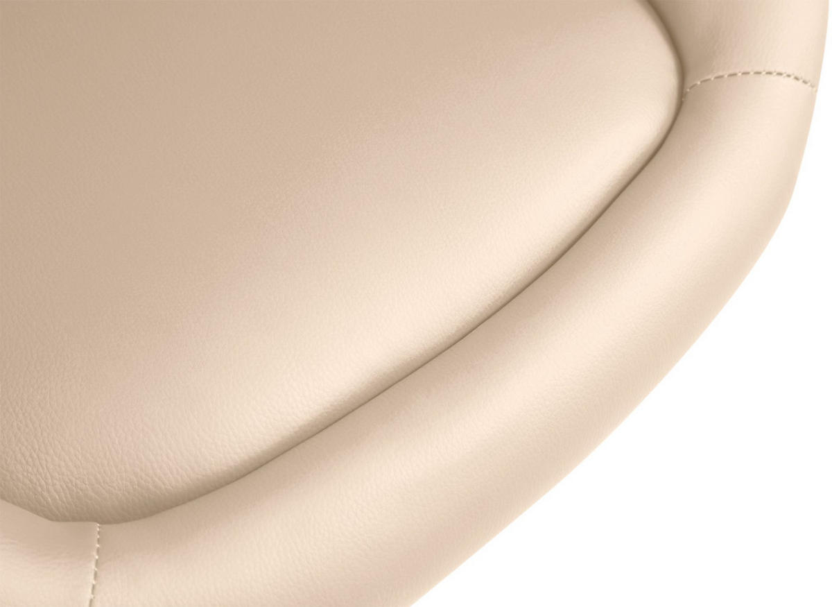 BARHOCKER Lederlook creme - Chromfarben/Creme, Textil/Metall (55/86/51cm) - CLP