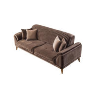 3 Sitzer SOFA Bond Samt Braun - Braun, Holz/Textil (230/85/100cm) - Villa Möbel