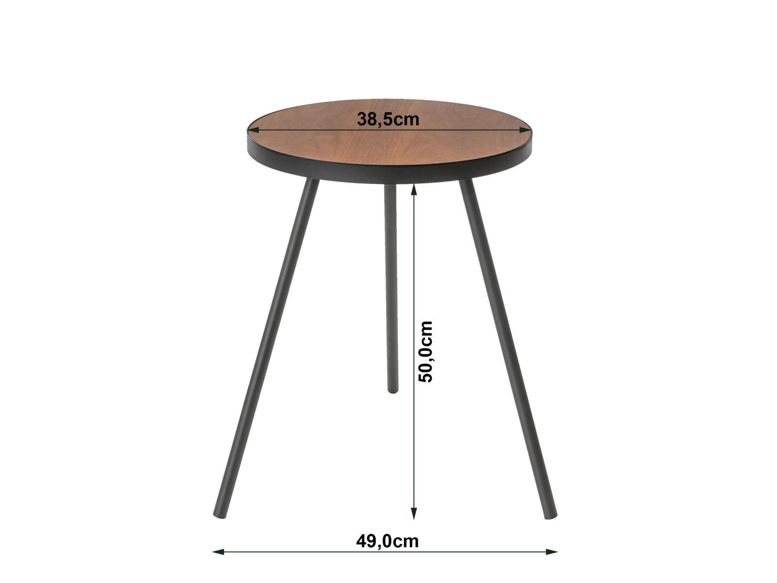 BEISTELLTISCH Tower schwarz 49/50/49 cm rund - Schwarz, Metall (49/49/50cm) - Yamazaki