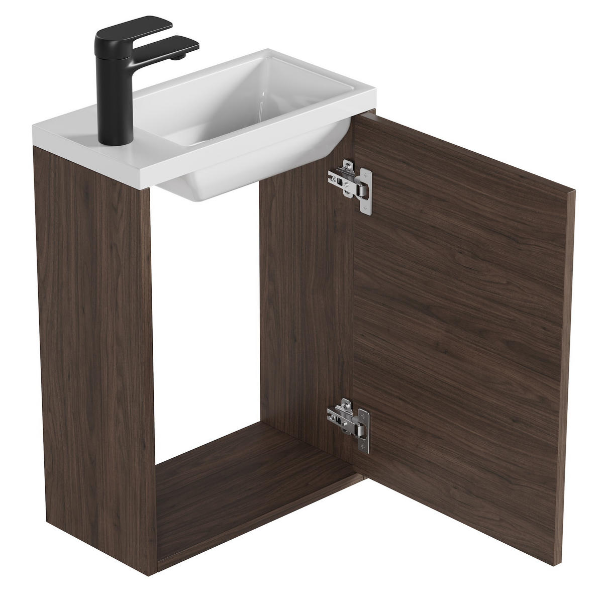 SET UMYVADLA SE SKŘÍŇKOU Florence 2 díly hnědý ořech - 40 x 22 x 50 cm - barva dubu, dřevo (40/50/22cm) - Badplaats