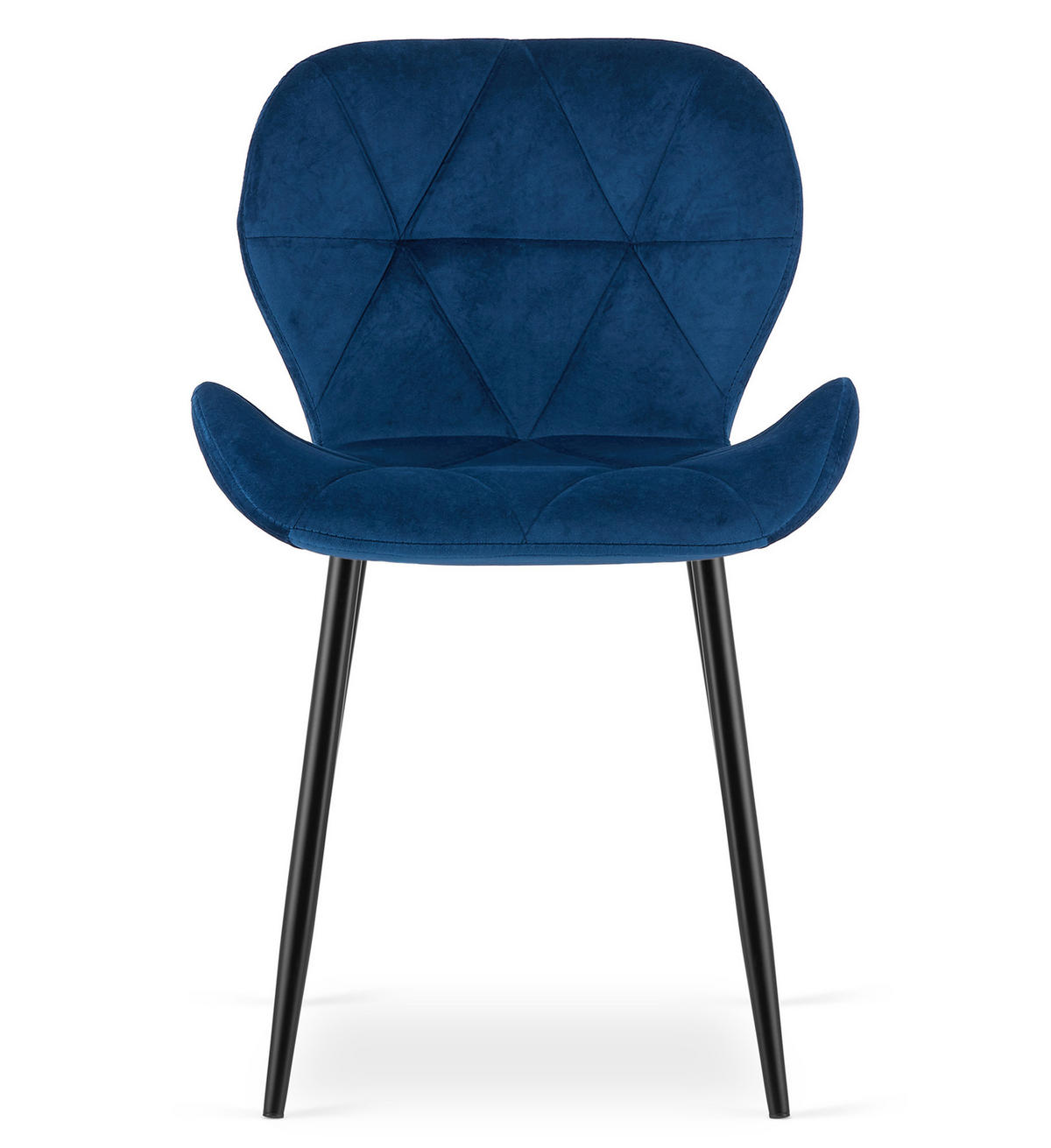 STUHL Samt Dunkelblau 46x53 cm MANGO 4 Stück - Dunkelblau, Kunststoff (46/49/53cm)