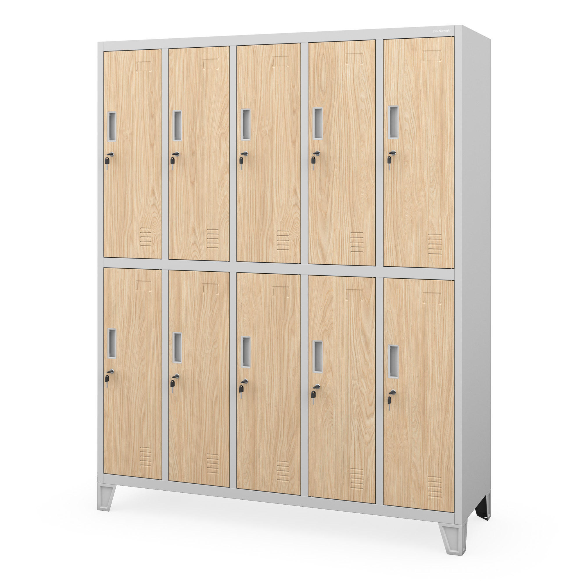 ARBEITSSCHUTZ-KLEIDERSCHRANK BARTEK 172 x 136 x 45 cm - Grau/Sonoma Eiche, Metall (136/172/45cm) - Jan Nowak