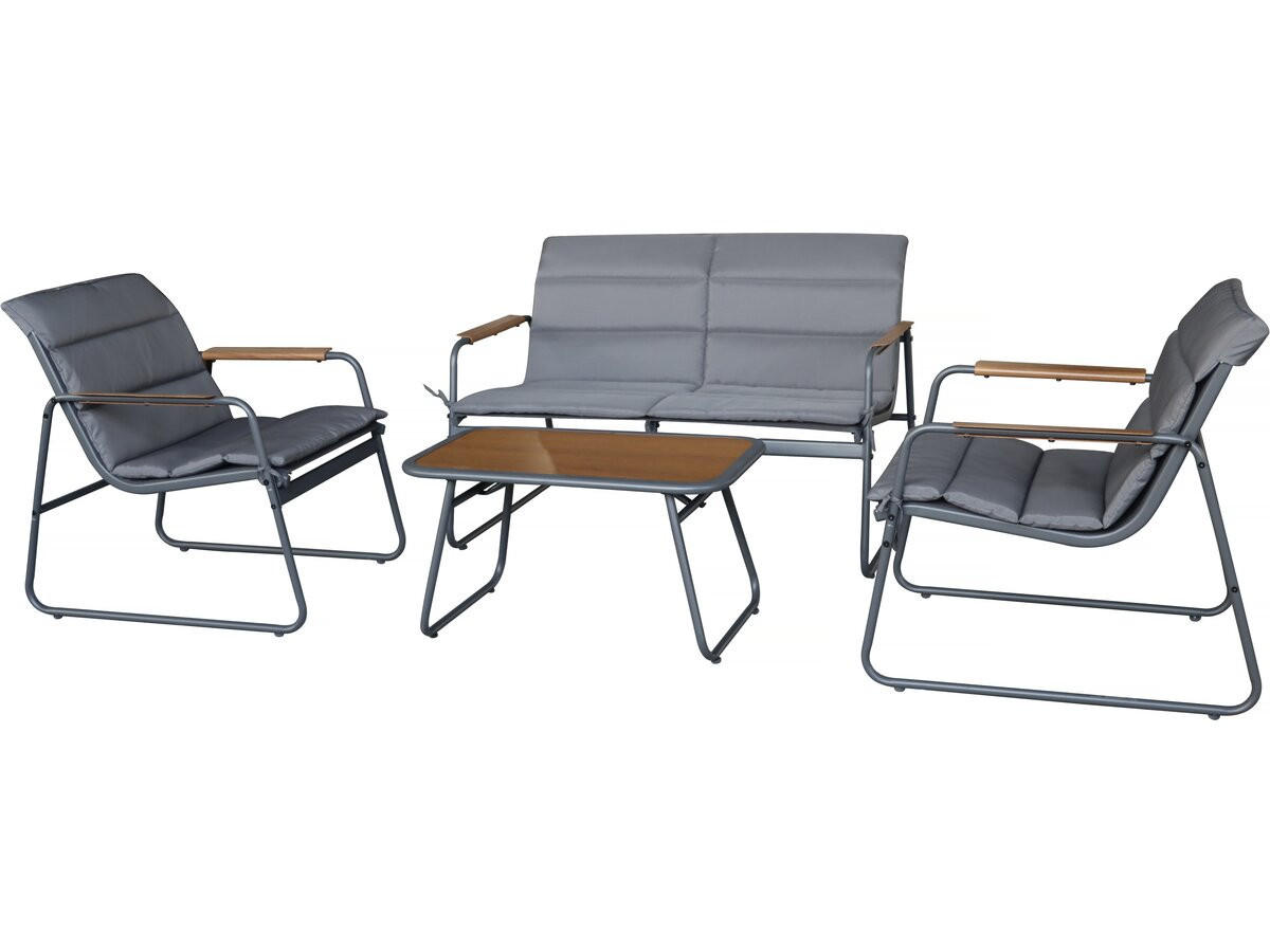 GARTENSITZGRUPPE bastia Grau - Grau, Metall - Habitat Garten