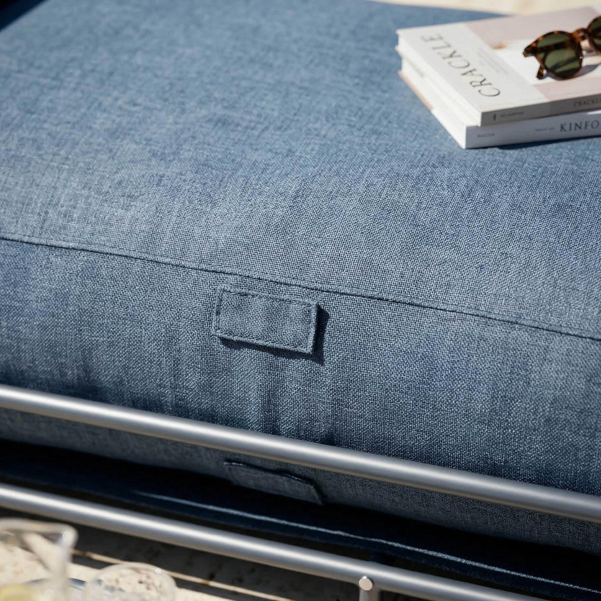 GARTENLIEGE pazifikblau - Blau, Textil (171/77/94cm) - Oviala