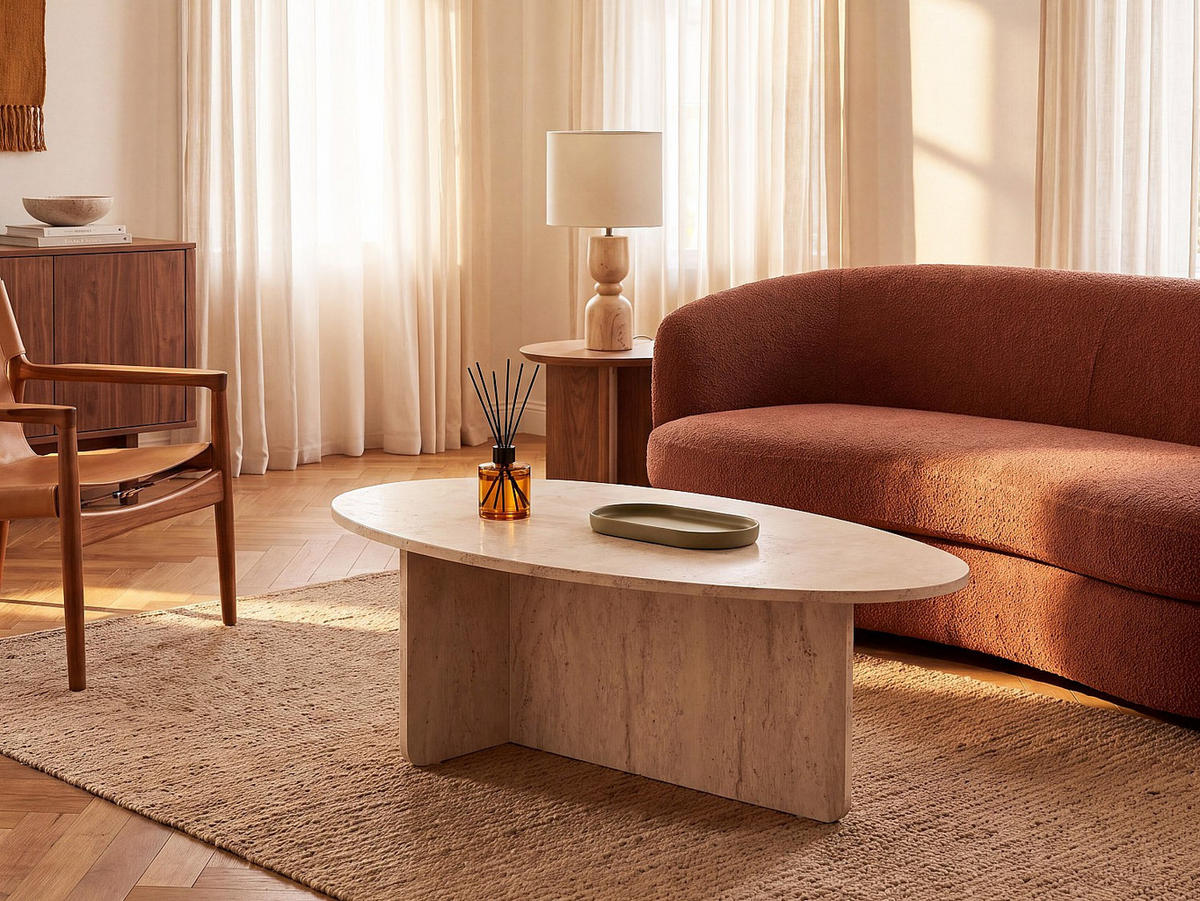 COUCHTISCH - 120 cm x 65 cm - holz - beige Isenora - Beige, Holz (65/120/40cm) - Vente-Unique