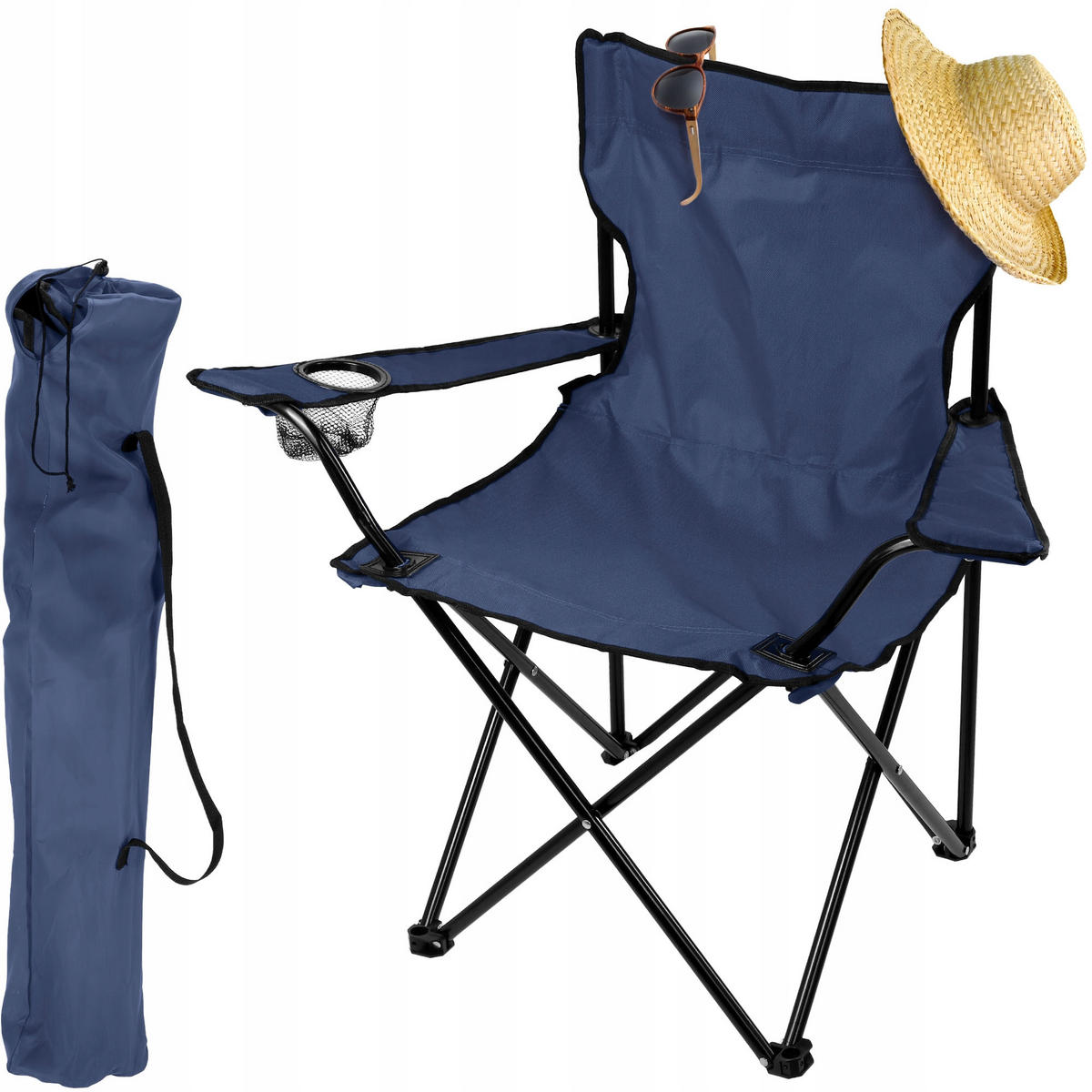 Klappstuhl 82 x 46 cm Blau - Blau, Metall (46/82cm) - KADAX