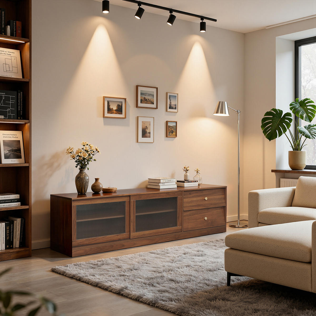 TV-SCHRANK, B160 x T40 x H45 cm - Braun, Holz (160/45/40cm) - Hometopia