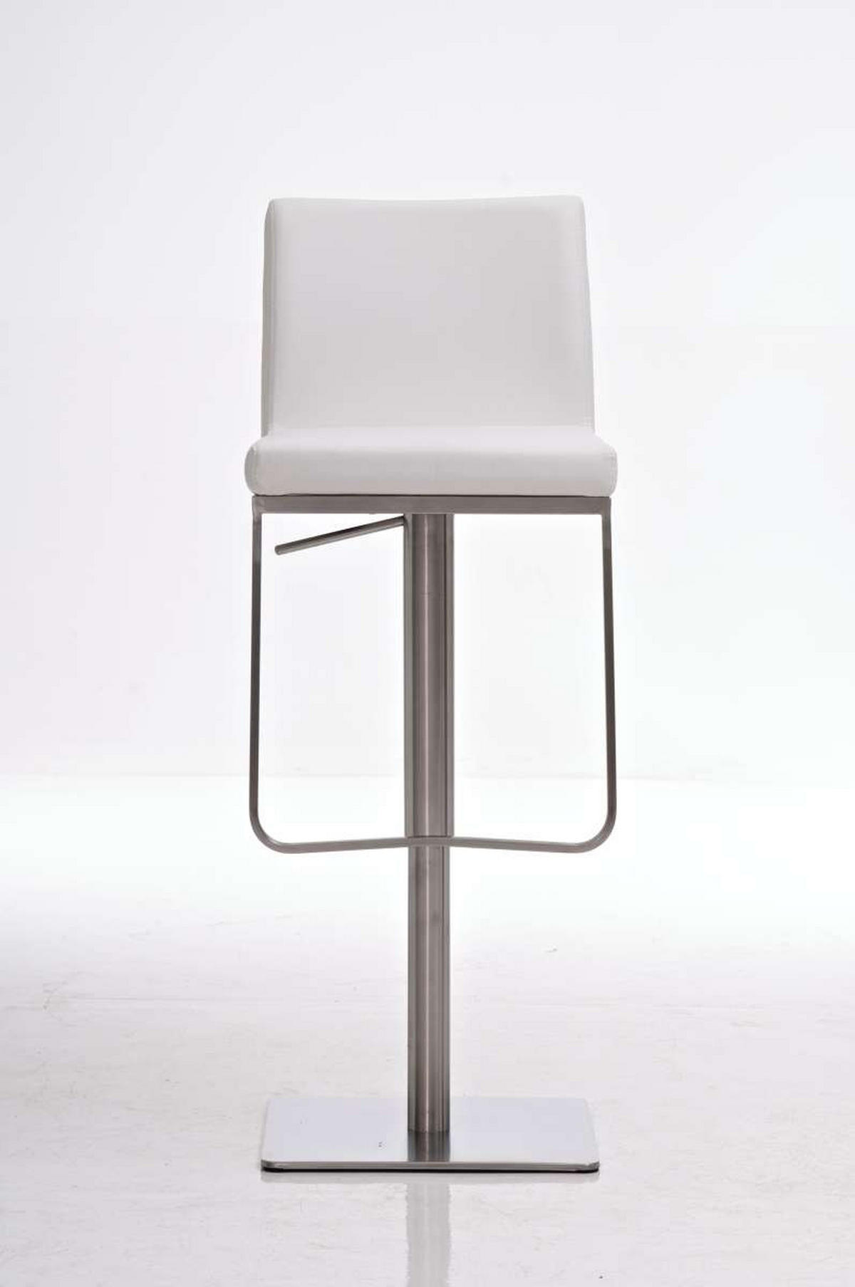 BARHOCKER Panama 86x42x44 cm weiß - Weiß, Leder (42/86/44cm) - furnicato