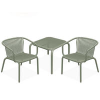 GARTEN ESSGRUPPE FICCARI, Gartenmöbel-Set 3-tlg, Olive - Olivgrün, Kunststoff - KONSIMO®