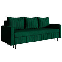 SCHLAFSOFA 215 cm Scandi, 3-seater, Bettkasten, Beine, Grün - Grün, Holz (215/94/90cm) - Emporius
