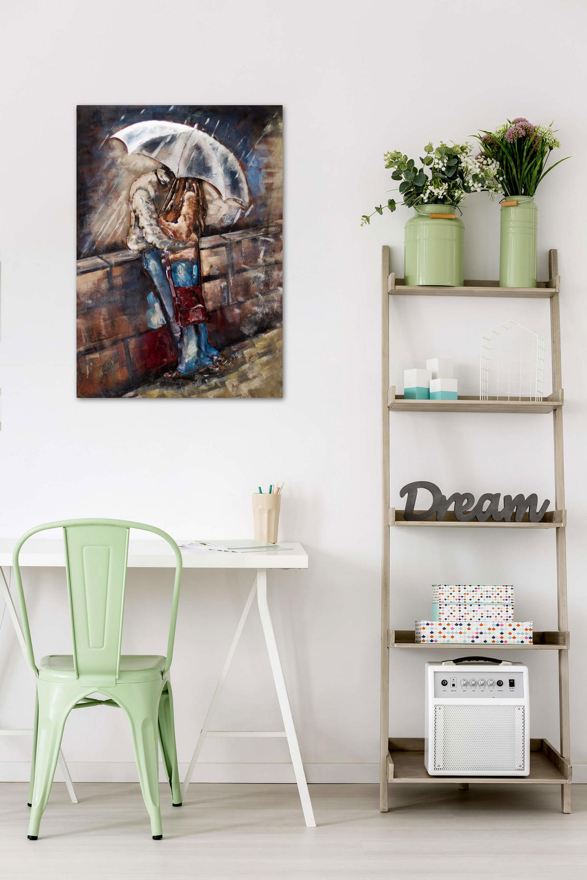 METALLBILD Blau 70/100 cm - Blau/Braun, Metall (70/100cm) - KUNSTLOFT