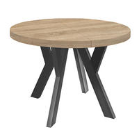 ESSTISCH Runder Ausziehbarer PERO 110/210, Eiche Sonoma / Schwarz - Schwarz/Sonoma Eiche, Holz (210/110/77cm)