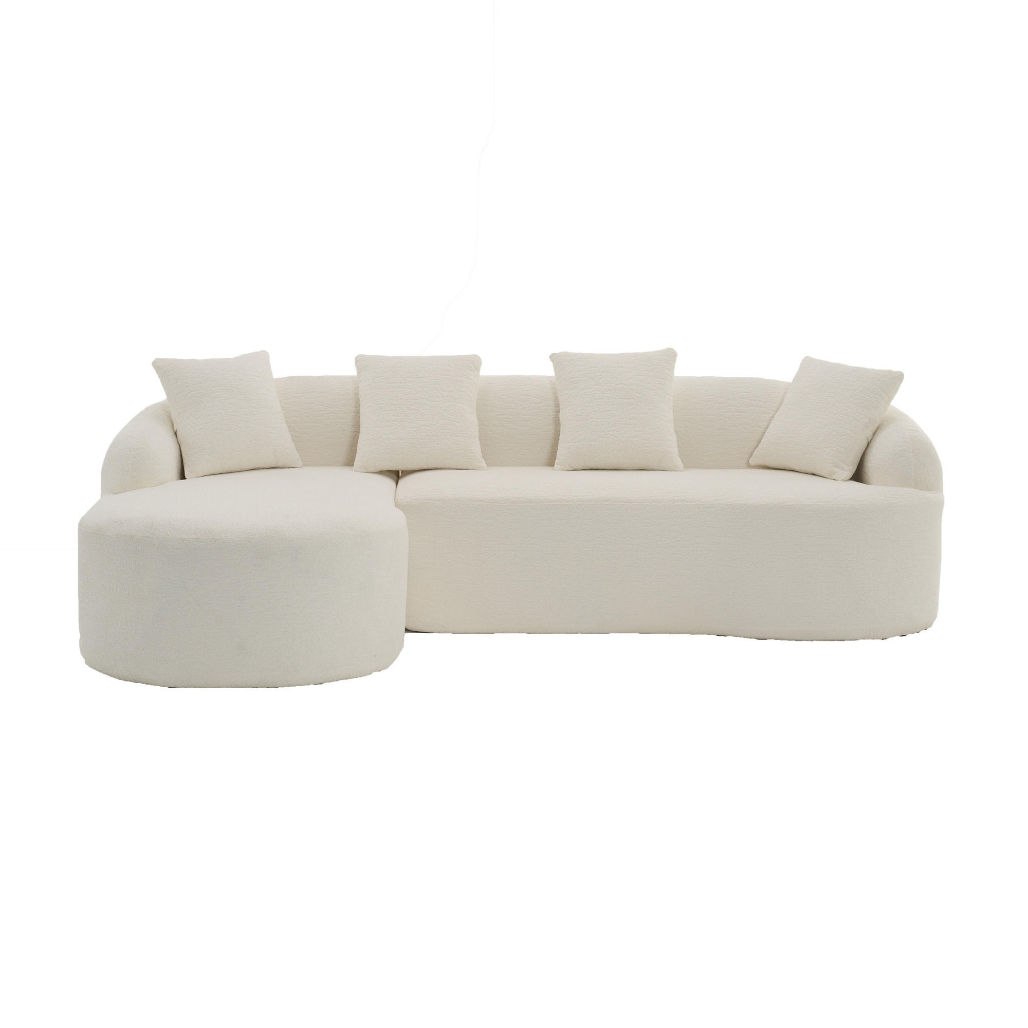 ECKSOFA 243/150/67 cm Weiß Chenille - Weiß, Textil (243/150cm) - Oxeza