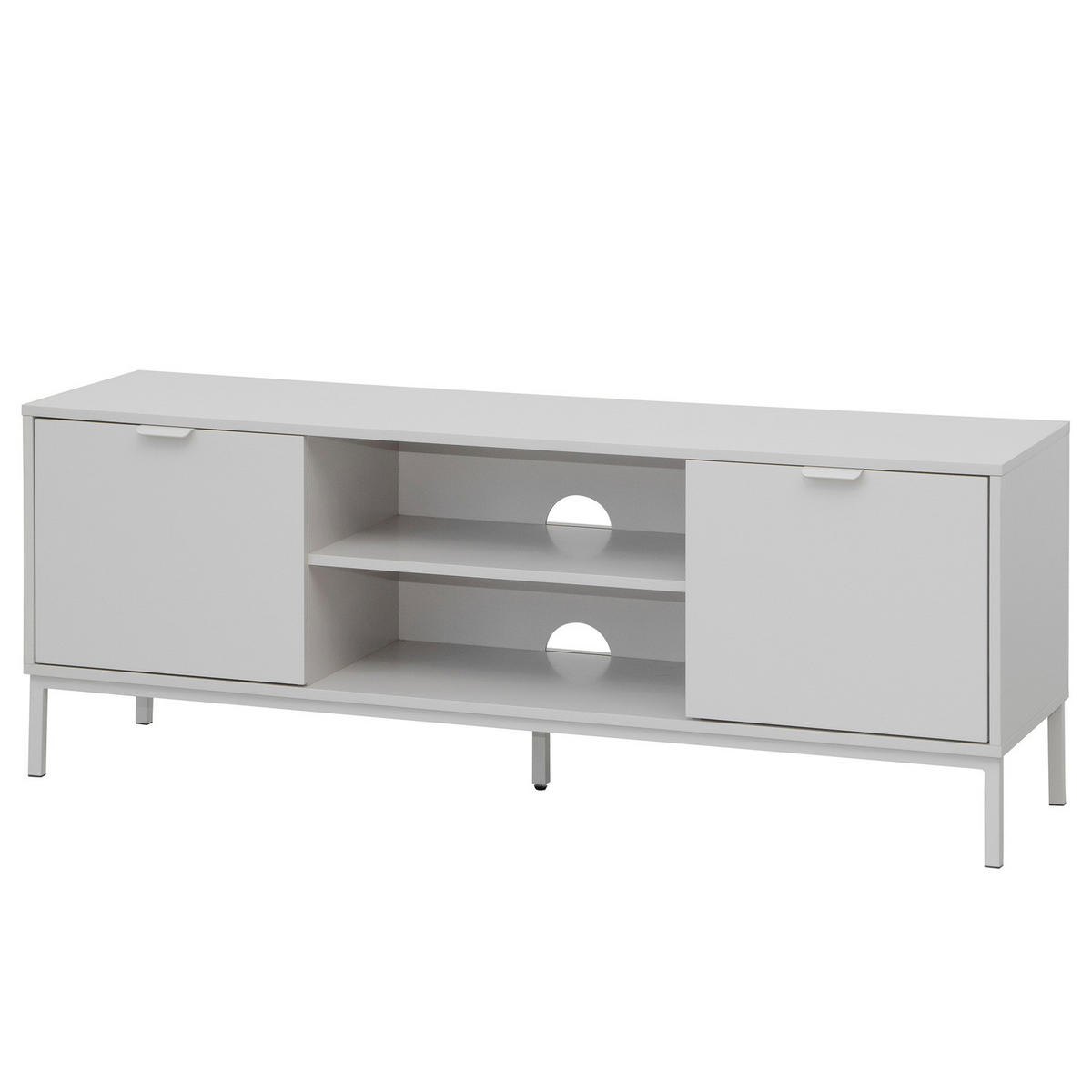 TV-LOWBOARD - Hellgrau - Hellgrau, Holzwerkstoff/Metall (140/54/40cm) - home24