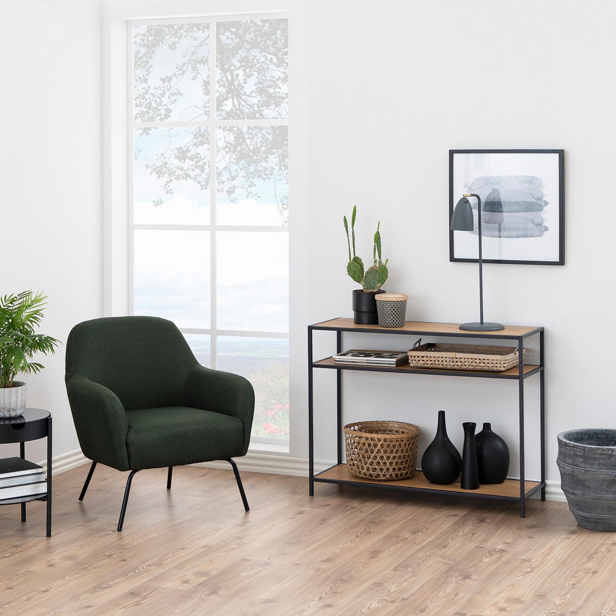 KONSOLENTISCH - Wildeiche, Holzwerkstoff/Metall (35/100/79cm) - home24