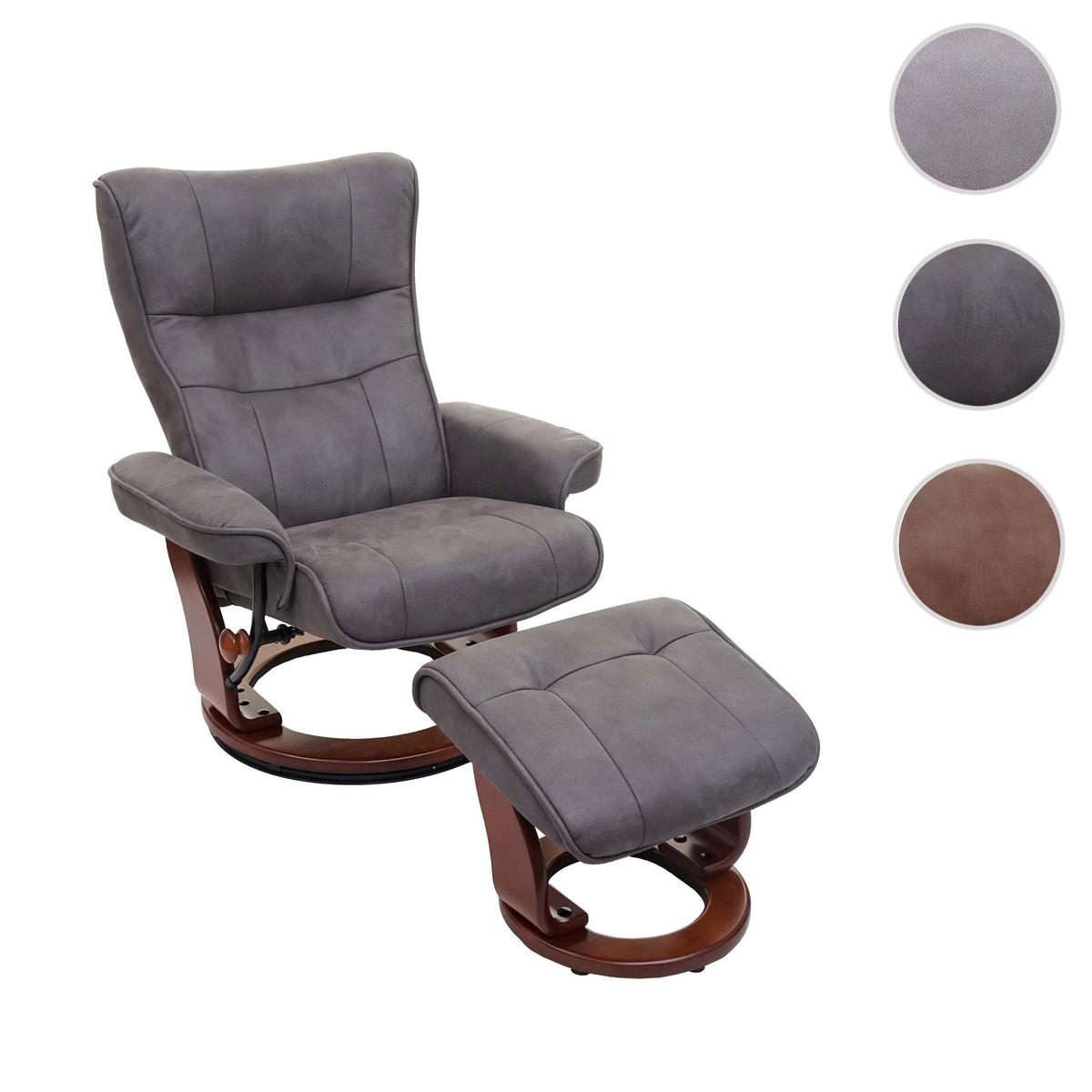 RELAXSESSEL MIT HOCKER Anthrazit - Anthrazit, Textil (85/104/117cm) - MCA