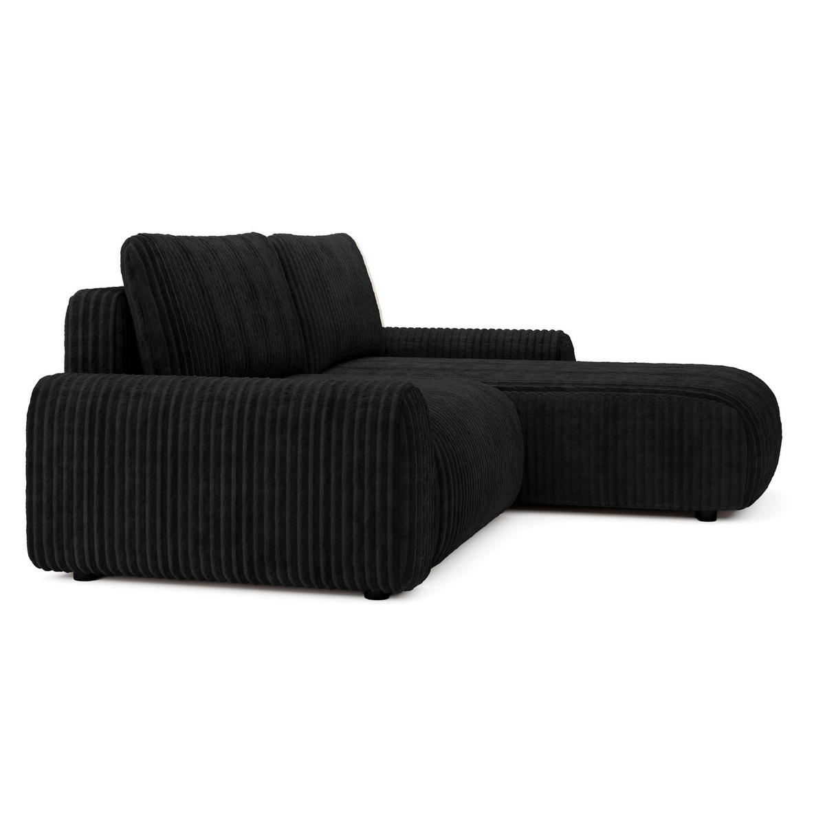 ECKSOFA Lelu Schwarz beidseitig - Schwarz, Kunststoff/Textil (245/165cm) - Selsey