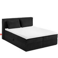 BOXSPRINGBETT ROTI mit Stauraum, schwarz - Schwarz, Holz/Holzwerkstoff (140/200cm) - KONSIMO®