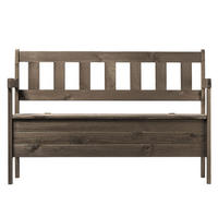 GARTENBANK mit brauner Truhe - Braun, Holz (120/47cm) - KADAX