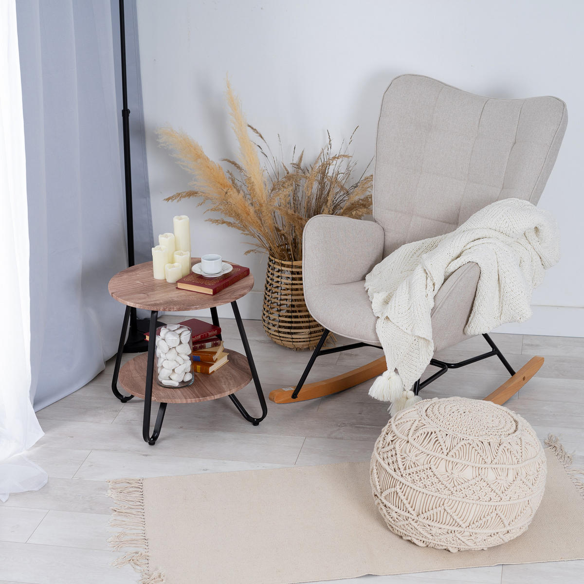 COUCHTISCH MDF Beige 46/44 cm - Beige, Holzwerkstoff (46/46/45cm) - Meubles Cosy