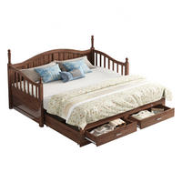 SCHLAFSOFA 90/190 cm ausziehbar auf 180/190 cm mit 2 Schubladen und Lattenrost, Nussbaum - Naturfarben, Holzwerkstoff (97/95/197cm) - Redom