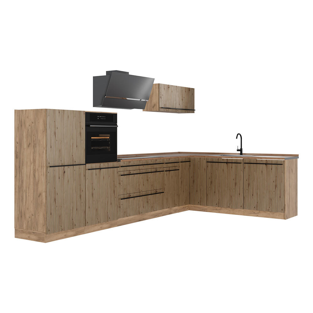 Vicco Eckküche Eiche Artisan, Honigeiche 347x143x60 cm