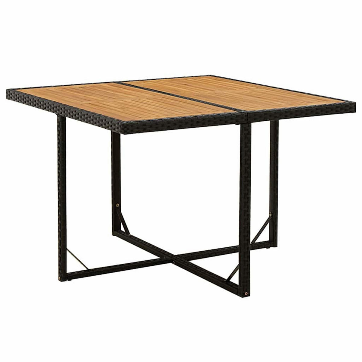 GARTEN-ESSGRUPPE 5-teilig Mit Kissen Poly Rattan Schwarz - Creme/Schwarz, Kunststoff - vidaXL